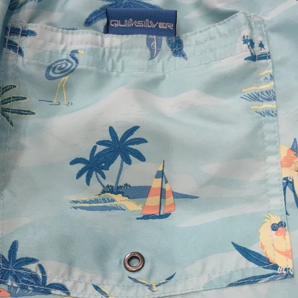 Quiksilver Men's Blue Tropical Print Shorts - Picture 10 of 17